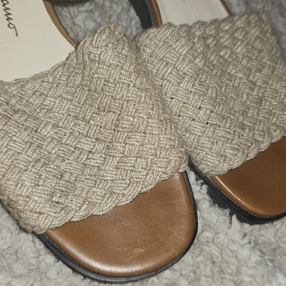 Salvatore Ferragamo Sandals Canvas Open Toe Flats Slingbacks sz 9 2A Narrow AA - Picture 9 of 11